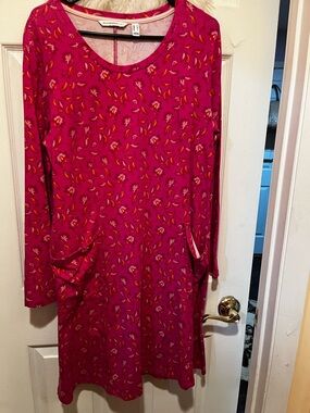 Isaac Mizrahi Live! Magenta Floral Scoop Neck Top